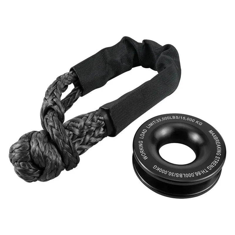 Recovery Ring Snatch Block Pulley 66000Lbs For Soft Shackle Tow Winch Off Road 1