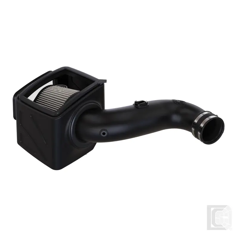 Sb - Cold Air Intake For 07-10 Chevrolet Silverado Gmc Sierra V8-6.6L Lmm Duramax Dry Extendable White  - 75-5091D 1