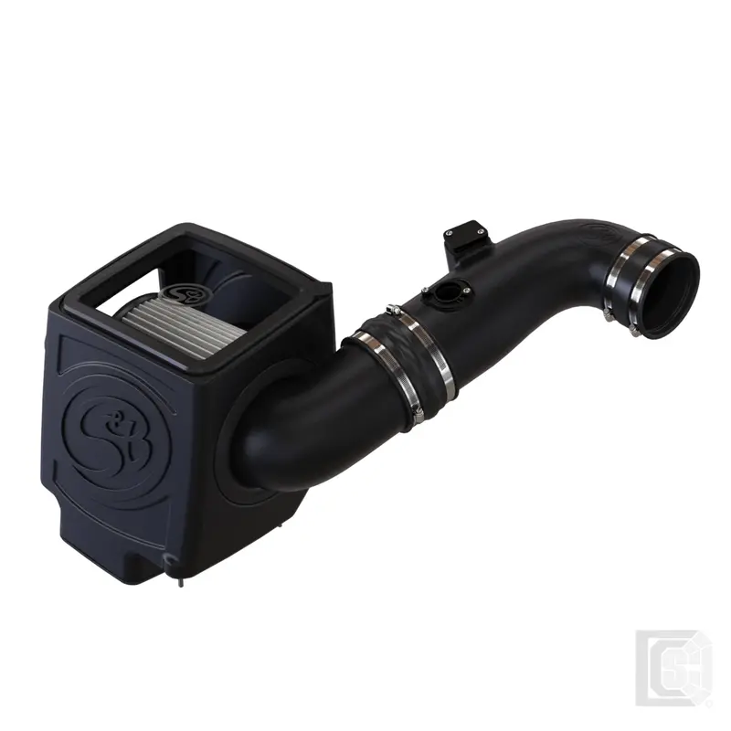 Sb - Cold Air Intake For 11-16 Chevrolet Silverado Gmc Sierra V8-6.6L Lml Duramax Dry Extendable White  - 75-5075-1D 1