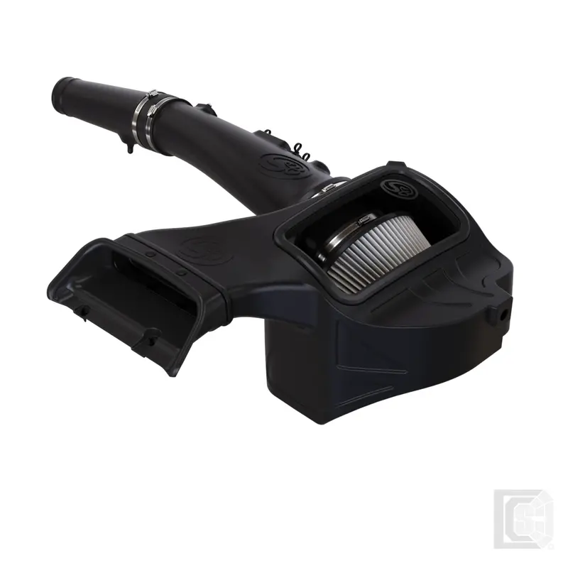 Sb - Cold Air Intake For 18-19 Ford F150 3.0L Powerstroke Diesel Dry Extendable White  - 75-5126D 1