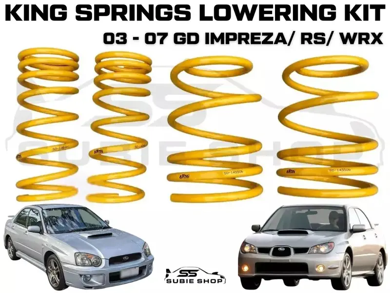 Set Front + Rear Lowered Coil King Springs For 03 - 07 Subaru Impreza / Rs / Wrx 1