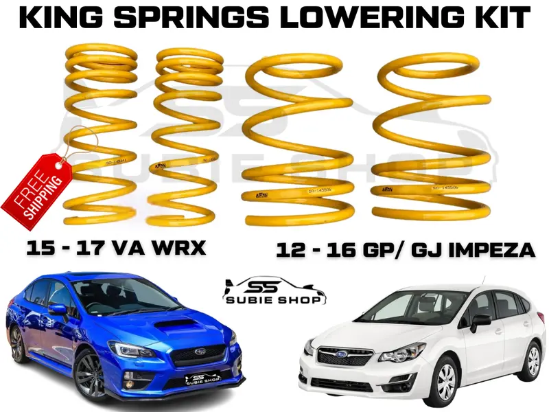 Set Front + Rear Lowered Coil King Springs For 12 - 17 Subaru Impreza Gj/ Va Wrx 1