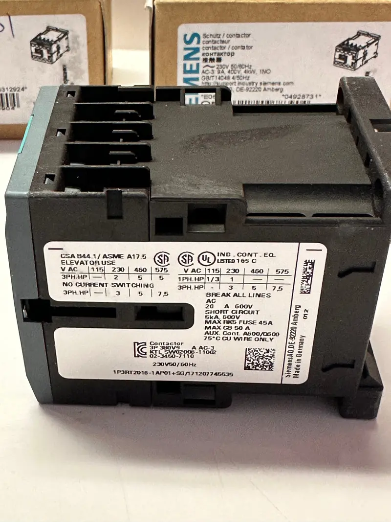 Siemens 3Rt2016-1Ap01 Power Contactor 9A, 400V 2