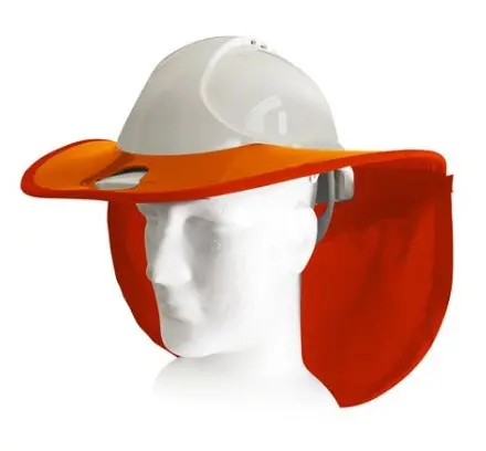 Snap Brim Sbstdorg Safety Helmet All Weather Protection, Orange With Neck Flap 1