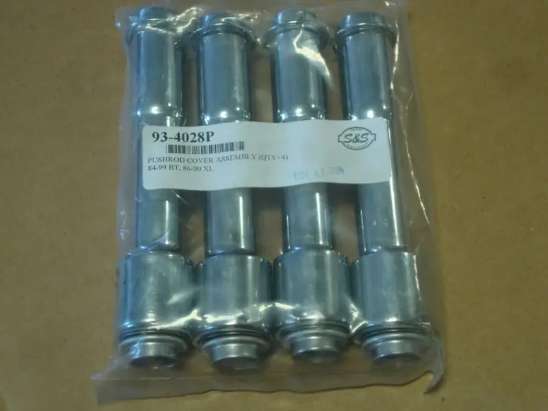 S&S Cycle Chrome Pushrod Cover Set #93-4028P 1984-99 Big Twin 1986-90 Xl Ssw+ Big Dog 1