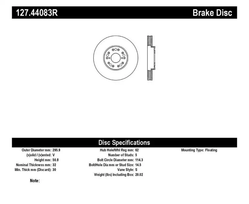Stoptech Drilled Slotted Rotor 2001-2005 Lexus Is300 - Front Right 1