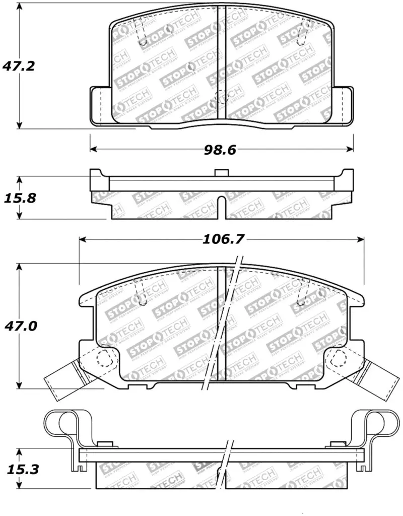 Stoptech Street Touring For Mr2 Spyder & More - Rear Brake Pads 2