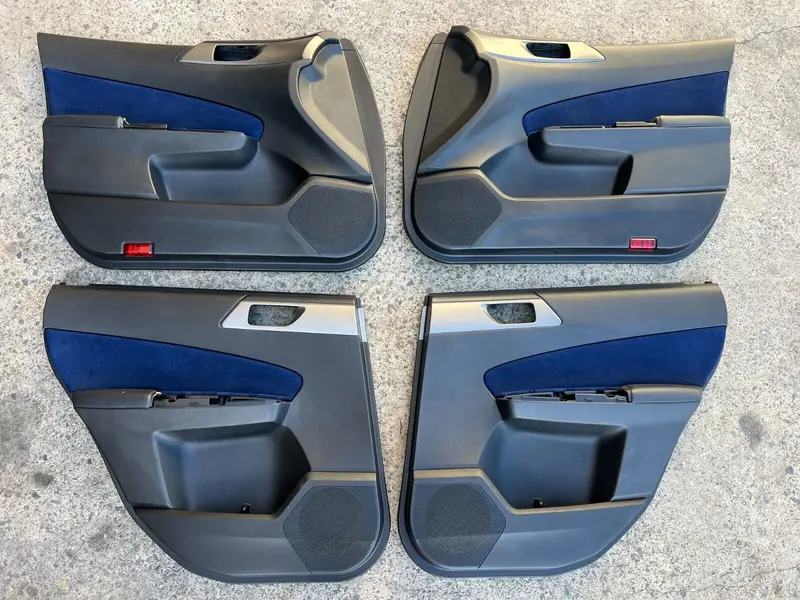 Subaru Forester 08 - 12 Sh S Edition Blue Leather Interior Door Cards Set Felt 1