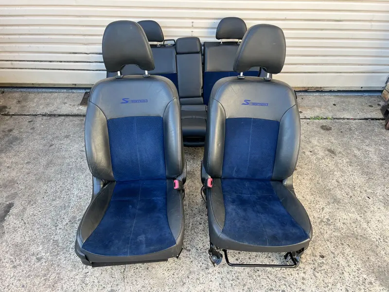 Subaru Forester 08-12 Sh S Edition Blue Leather Interior Seats Front Rear Driver 1