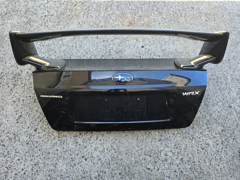 Subaru Impreza G3 Wrx Sedan 08-14 Factory Rear Boot Lid + Carbon Spoiler Black 1