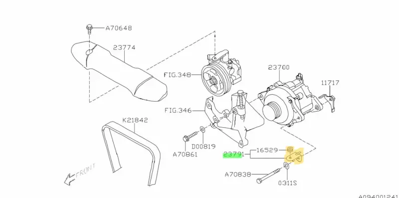 Subaru Impreza Gh G3 Wrx Sti 2008 - 14 Ej Accessory Ac Belt Pulley Cover Bracket 2