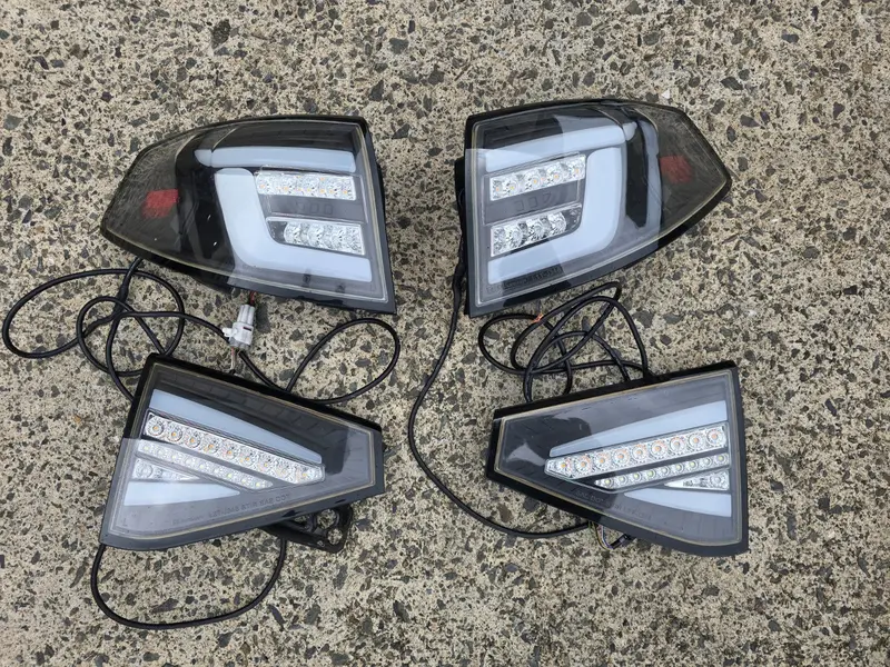 Subaru Impreza Hatch G3 Wrx 08 -14 Rear Brake Tailgate Tail Light Led Smoke Set 1
