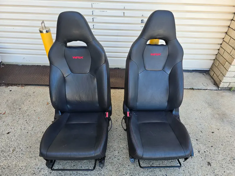 Subaru Impreza Wrx Turbo 08 - 14 G3 Leather Bucket Seats Black Driver Passenger 1