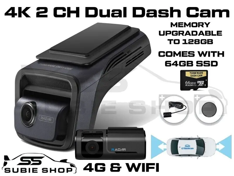 Thinkware 4K Hd Radar Dual Dash Cam Kit 4G & Wifi Connected - 64Gb U3000 Parking 1