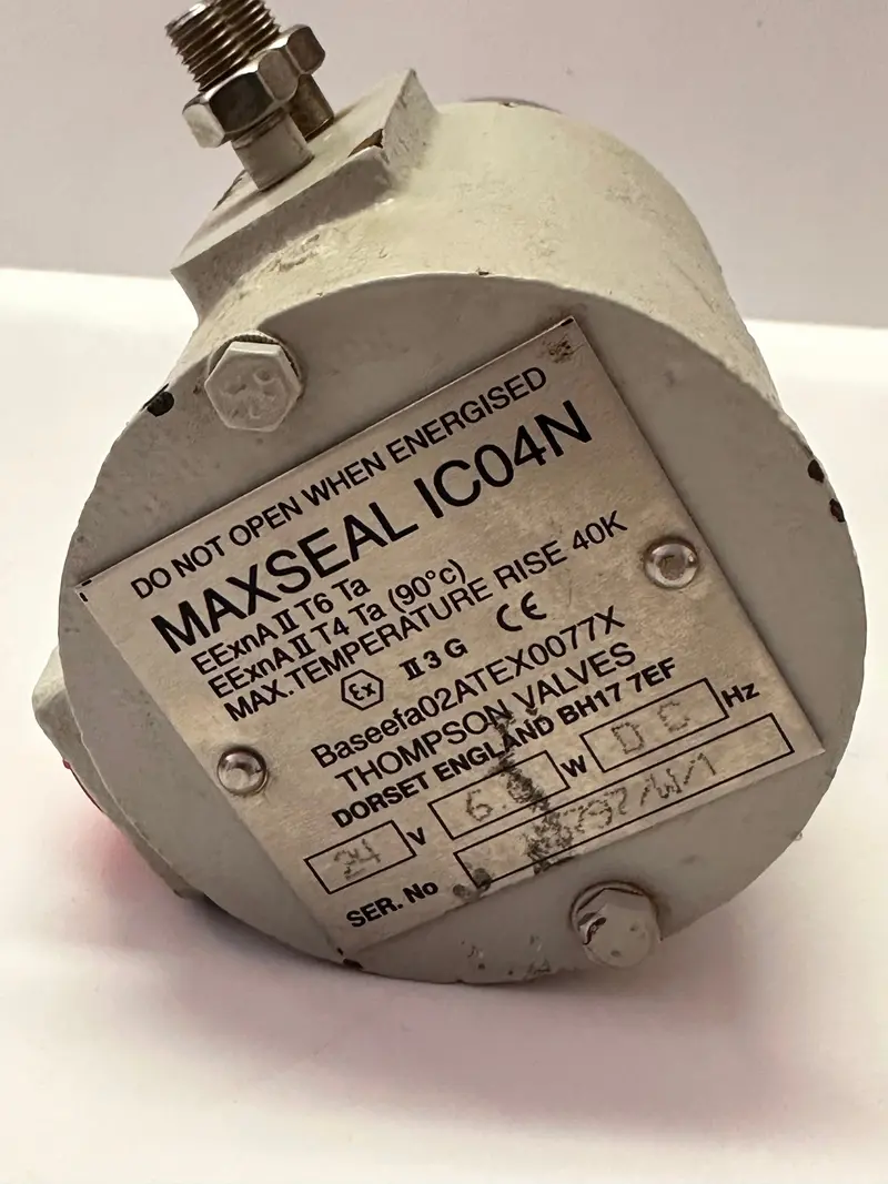 Thompson Ico4n Maxseal Solenoid Operated Valve Y523aa1h1bs Eexna Ii T6 Ta 2