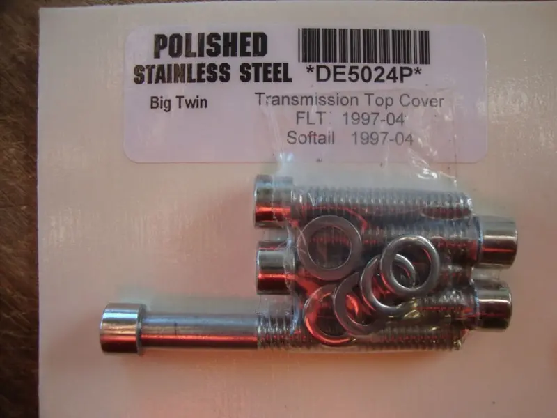 Transmission Top Cover Bolt Kit Big Twin Big Dog Harley Polished Stainless Steel 1