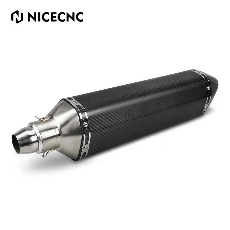 Universal 38/51/60.5Mm Motorcycle Atv Exhaust Muffler Tail Pipe Adapter Kit Carbon Fiber 1