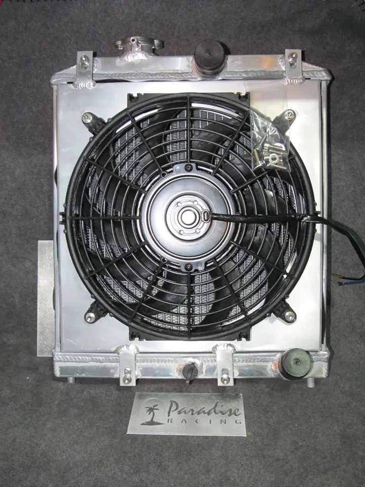 Universal Aluminum 3 Row Racing Radiator & Fan With Shroud Kit 1