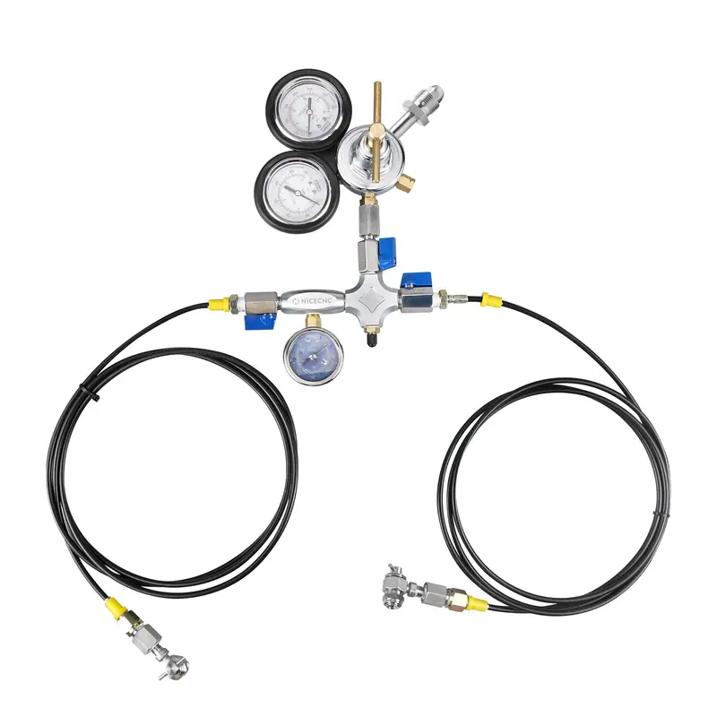 Universal Motorcycle Atv Utv Dual Hose Nitrogen Shock Regulator Fill Tool 2