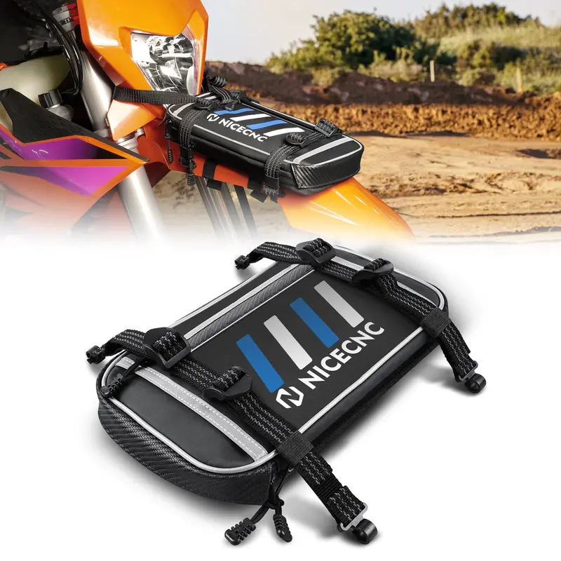Universal Motorcycle Front Fender Bag With Tool Roll For Dirt Bike 1