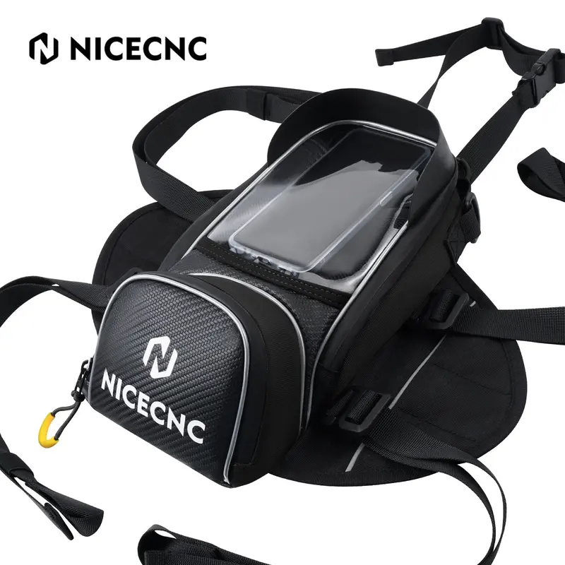 Universal Motorcycle Magnetic Tank Bag Front Fuel Storage Saddle Bag Touchscreen 1