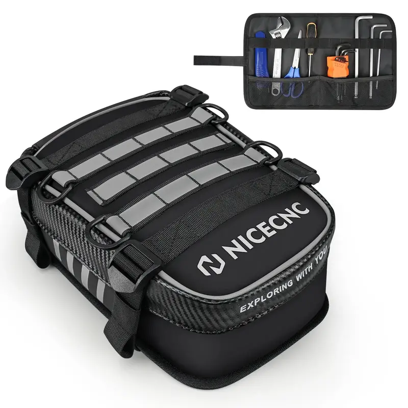 Universal Motorcycle Rear Fender Bag With Tool Roll Bag For Dirt Bike Adventure Off-Road Riding 1