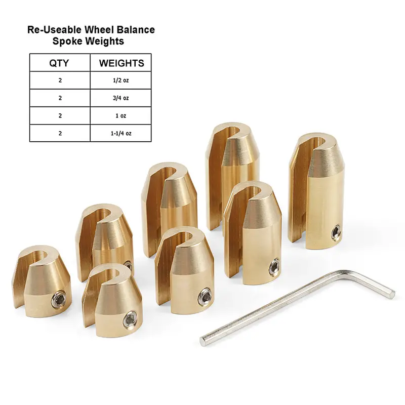 Universal Reusable Brass Wheel Tire Spoke Balance Weights Kit For Harley Ktm Bmw 1