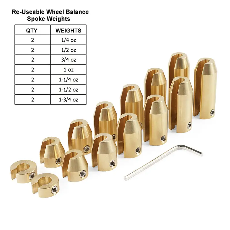 Universal Reusable Brass Wheel Tire Spoke Balance Weights Kit For Harley Ktm Bmw 3