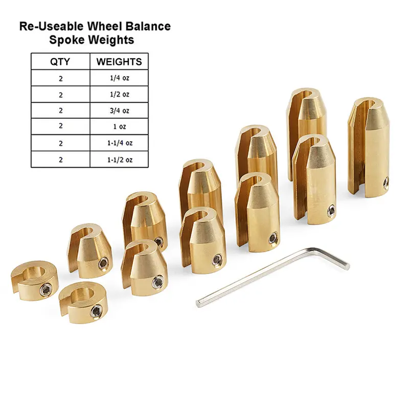 Universal Reusable Brass Wheel Tire Spoke Balance Weights Kit For Harley Ktm Bmw 3