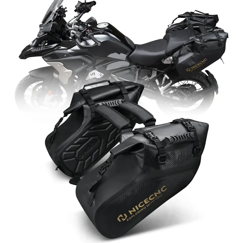 Universal Saddlebags 28L Waterproof For Adventure Sport Motorcycle Racks 1