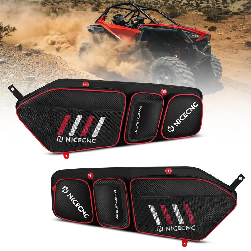 Upgraded Pair Utv Front Door Storage Bags For Polaris Rzr Turbo R / Pro Xp / Pro R 1