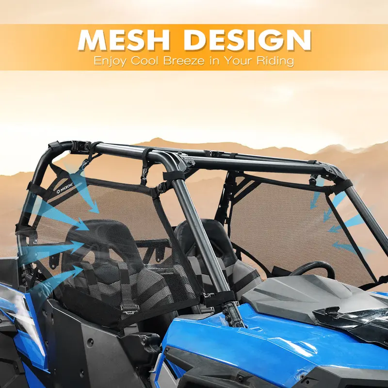 Utv Side Door Window Nets Sunshade Mesh Shield Kit For Polaris Rzr Xp 1000 570 900 2