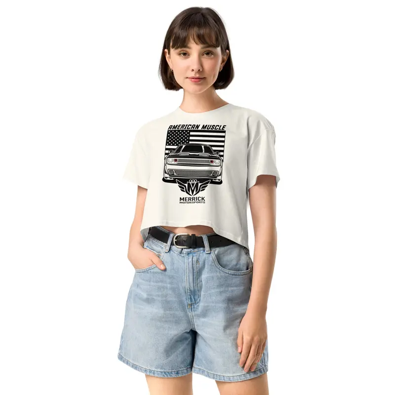 Women’s Dodge Challenger Crop Top – Stylish, Fitted Muscle-Car Apparel