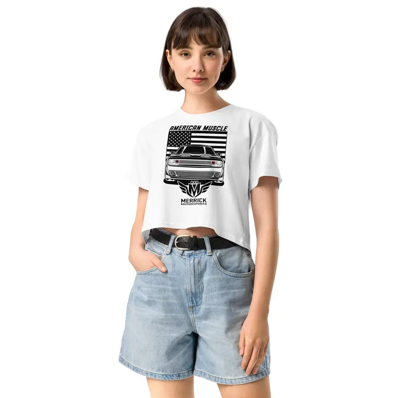 Women’s Dodge Challenger Crop Top – Stylish, Fitted Muscle-Car Apparel