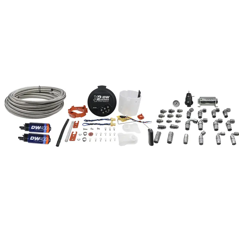 X2 Fuel Pump Module W/Dw400 Fuel Pumps And Ptfe Return Kit For 2006-19 Dodge Hemi 1