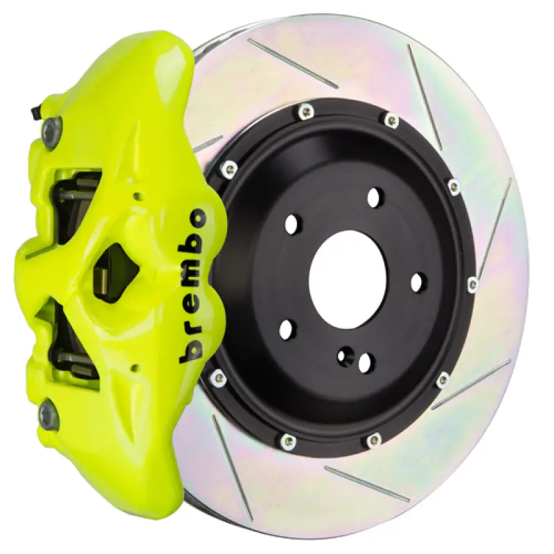 Brembo Gt Big Brake Kit For 2022+ Volkswagen Golf R And Audi S3 – Front 6-Piston Calipers With 380X34Mm Two-Piece Slotted Rotors In Fluorescent Yellow 1