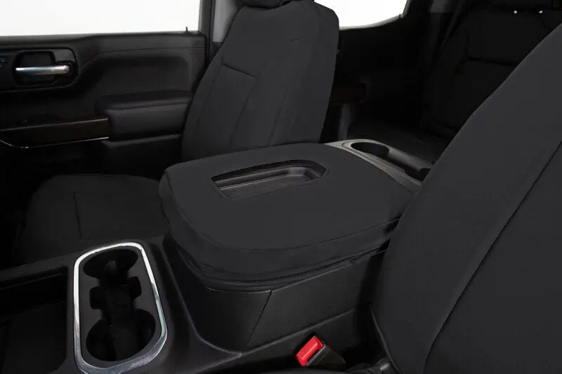 Covercraft Precisionfit Custom Seat Covers For 2022–2024 Chevrolet Silverado – Front Row, Black-On-Black, Endura Material 1