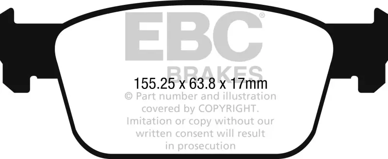 Ebc Redstuff High-Performance Front Brake Pads For 2017+ Audi A4 B9 (2.0L Turbo) 1