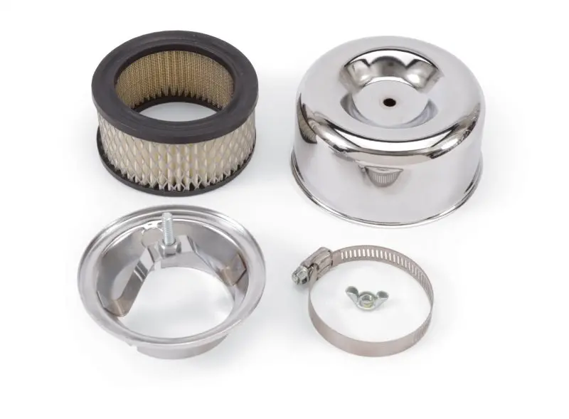 Edelbrock 94-Series Chrome Air Cleaner – Round Steel Top, 6.5" Height, 4.625" Id 1