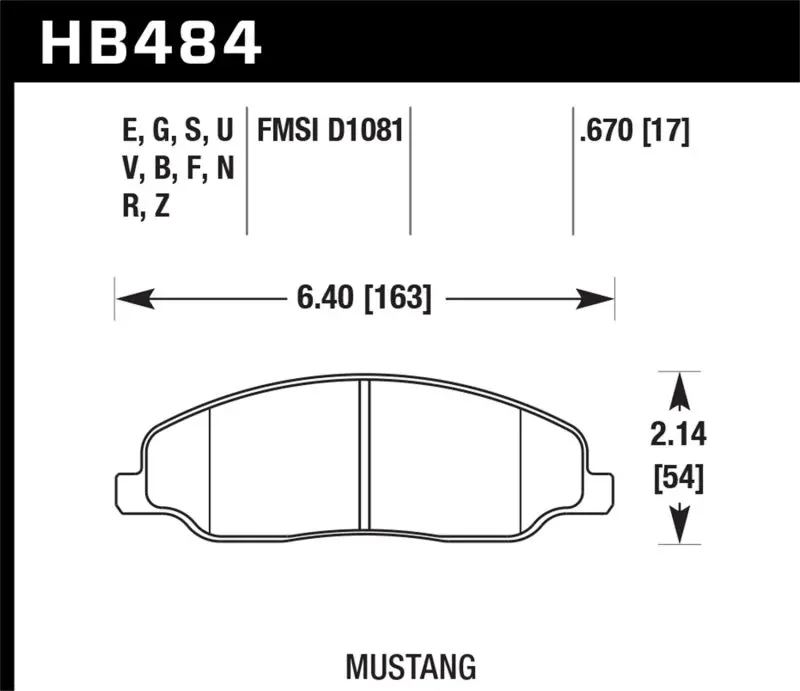Hawk 05-10 Ford Mustang Gt & V6 / 07-08 Shelby Gt Hp+ Street Front Brake Pads 1
