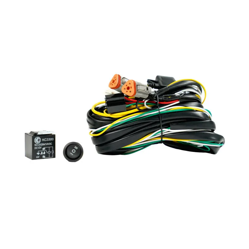 Kc Hilites Flex Era Wiring Harness With 40A Relay And 3-Position Led Rocker Switch (3-Pin Deutsch Connector) 1