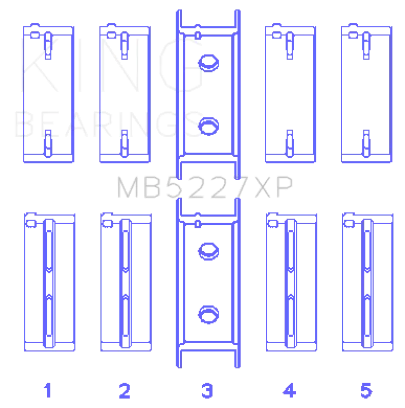 King Performance Main Bearing Set For Mitsubishi 4G63/4G64 Engines – First-Gen Dsm 6-Bolt Stdx Spec 1