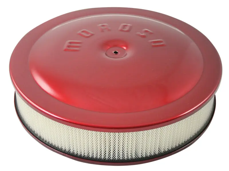 Moroso Racing Air Cleaner - 14In X 3In Filter - Aluminum - Red Powder Coat 1