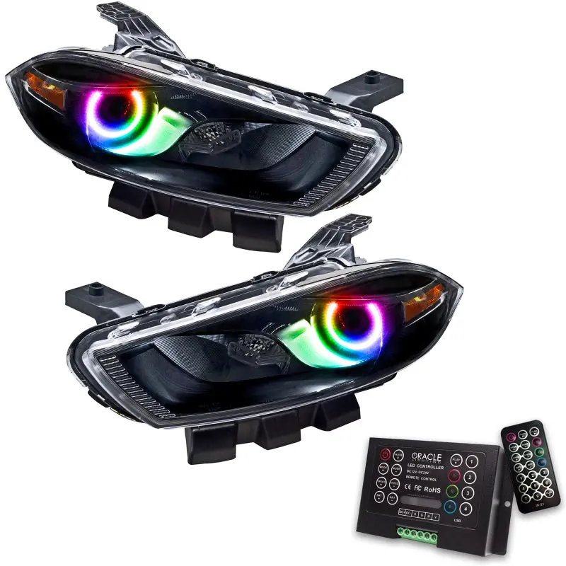 Oracle Colorshift Smd Halo Headlight Kit For 2013–2014 Dodge Dart – Hid-Style Black Housing With 2.0 Controller 1