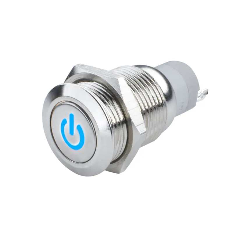 Oracle Pre-Wired Power Symbol Momentary Flush Mount Led Switch - Blue 1