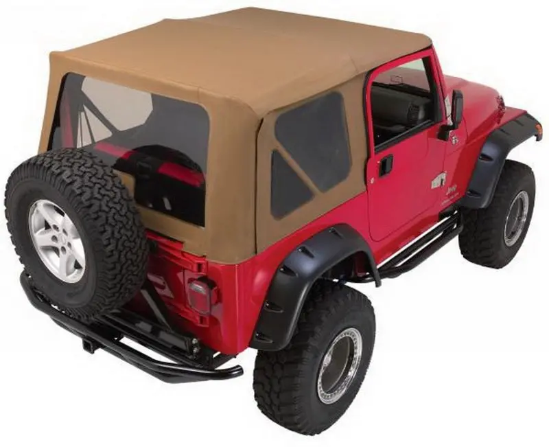 Rampage Complete Soft Top Kit – Khaki Fabric For 1997–2006 Jeep Wrangler Tj 1