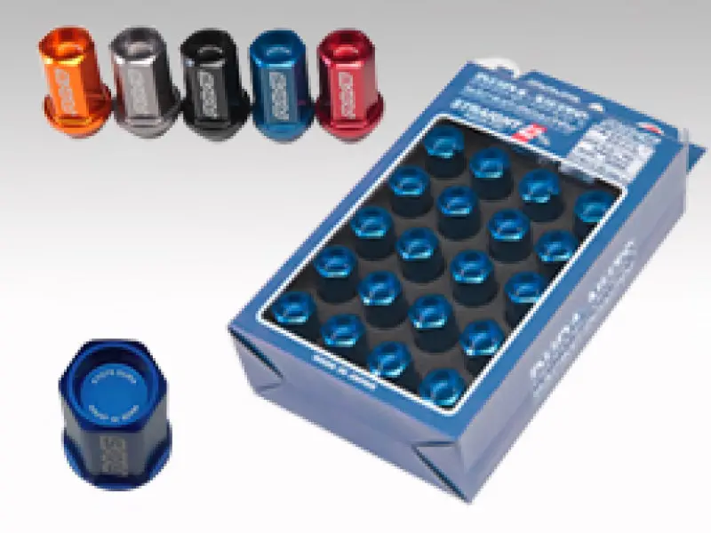 Rays Dura-Nut Straight-Type Lug Nut Set – 12X1.50, 16-Piece + 4 Locks, Orange Finish 1