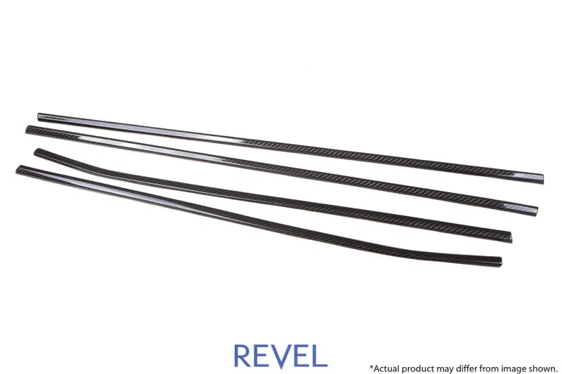 Revel Gt Dry Carbon Fiber Outer Window Trim Kit – Front & Rear Doors (4-Piece) For 2015–2018 Subaru Wrx/Sti 1
