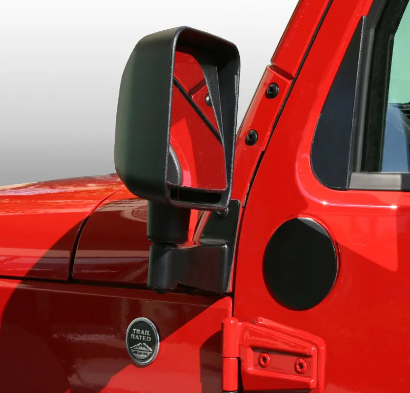 Rugged Ridge Black Mirror Filler Plates For 2007–2018 Jeep Wrangler Jk 1