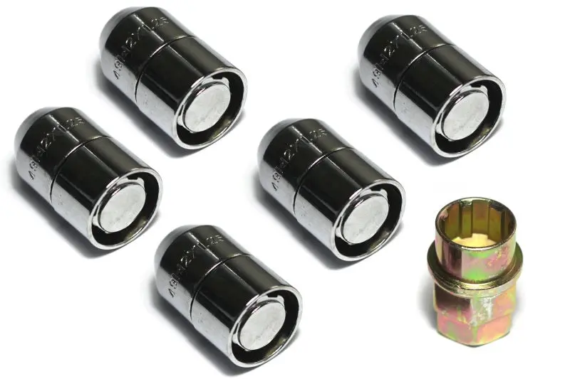 Rugged Ridge Five-Piece Chrome Wheel Lock Kit – 1/2-Inch X 20 Thread Size 1